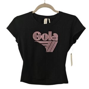 Black and Pink Gola x Anthropologie Women's Runner Baby T-Shirt